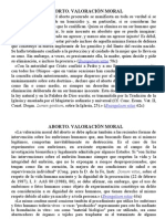 Aborto. Valoración Moral