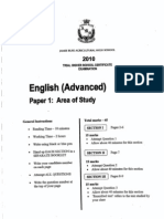 James Ruse 2010 English Advanced Trial Paper 1