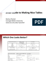 Small Guide To Making Nice Tables: Markus Püschel Carnegie Mellon University WWW - Ece.cmu - Edu/ Pueschel