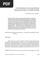 Texto 01 - As licenciaturas e as novas políticas educacionais para a formação docente.pdf