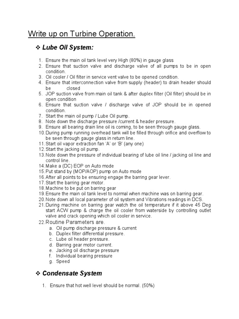 Turbine Startup and Operation Guide | PDF | Valve | Steam