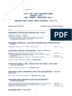 Faculty of Law Bookstore Price List Second Term - Winter 2014