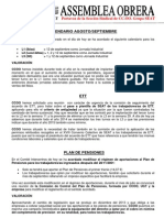 Calendario Agosto/Septiembre: Secció Sindical Grup SEAT