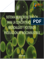 Sistema de Microfiltracion Para Concentracion de Microalgas