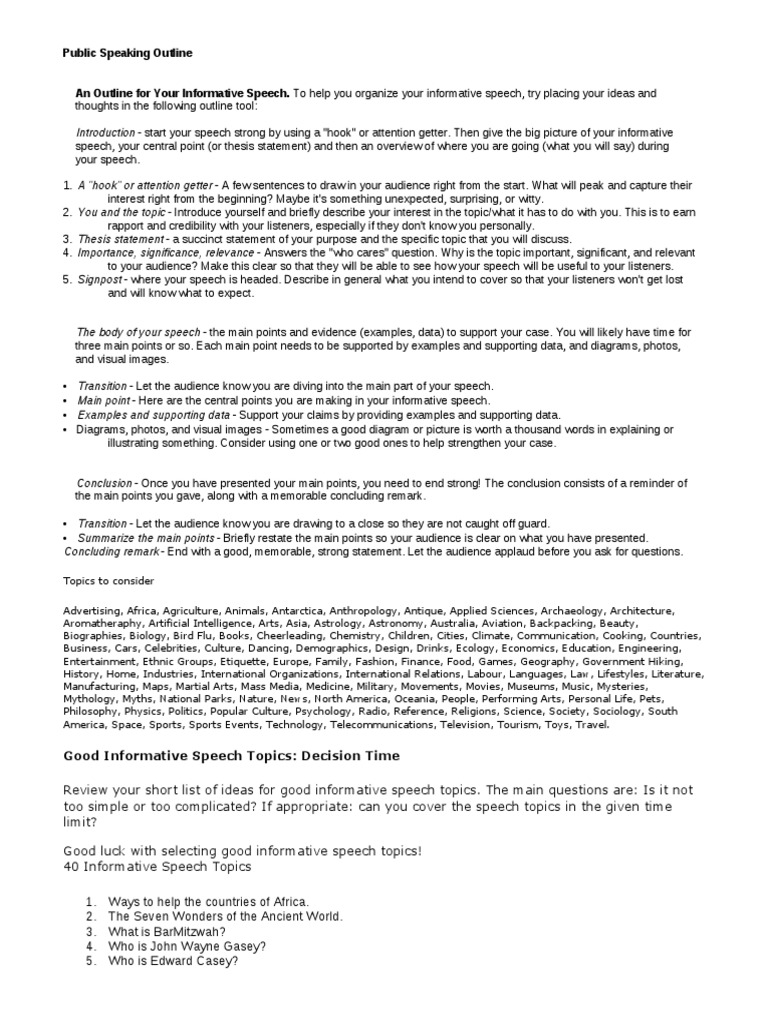 Informative speech examples pdf image