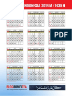 Kalender Indonesia 2014 Masehi - 1435 Hijriyah