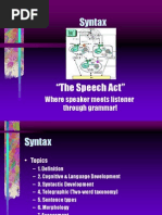 Syntax: The Speech Act