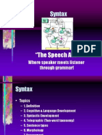 Syntax: The Speech Act