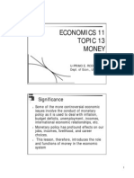 Economics 11 Topic 13 Money: Significance