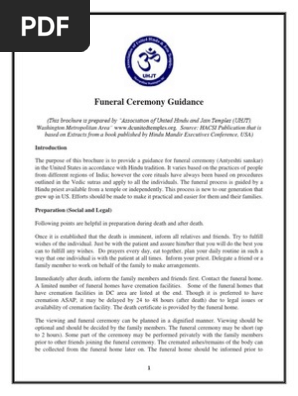 Guidance for Hindu Funeral Ceremony in USA