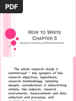 how to  write chapter 5