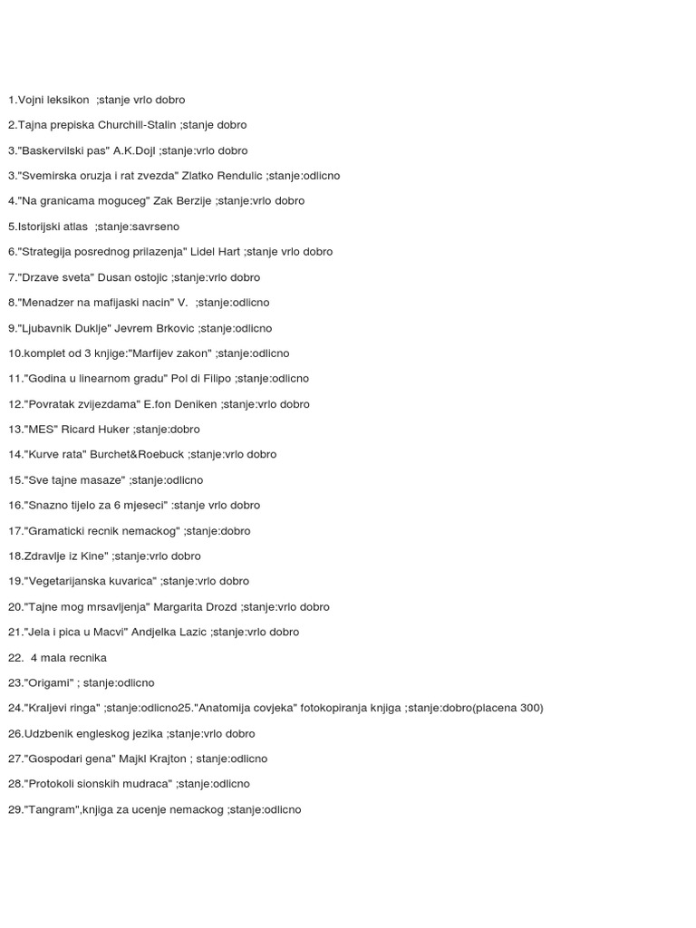 Knjige Koje Prodajem | PDF