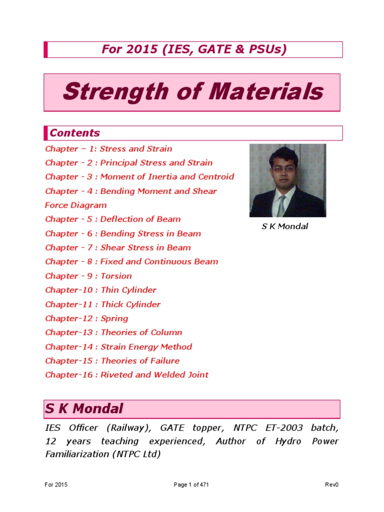 Strength of Materials 2015 by S K Mondal | PDF | Deformation ...