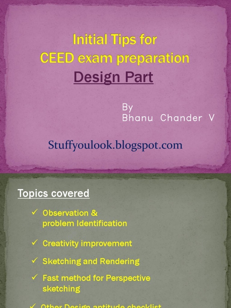 Tips For CEED Exam Design Preparation Creativity Behavioural Sciences