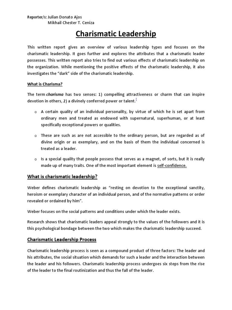 Understanding Charismatic Leadership | PDF | Charisma | Leadership