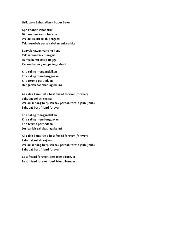 Lirik Lagu Sahabatku Pdf