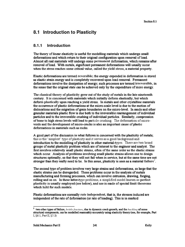 Introduction of Plasticity | PDF | Deformation (Engineering ...