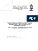 GESTIÓN ESTRATÉGICA DE LOS PROCESOS ADMINISTRATIVOS DEL TALENTO HUMANO GERENCIAL DEL INSTITUTO DE PREVISIÓN SOCIAL DE LA FUERZA ARMADA POLICIAL (IPSOFAP) DEL ESTADO LARA William Quevedo