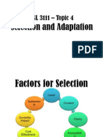 Topic 4-Selection and Adaptation