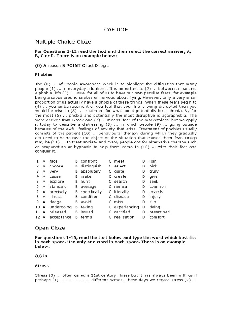 Cae Uoe Part1 Pdf Phobia Anxiety