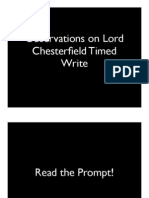 Observations On Lord Chesterfield Timed Write
