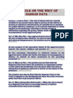 The Rule on the Writ of Habeas Data