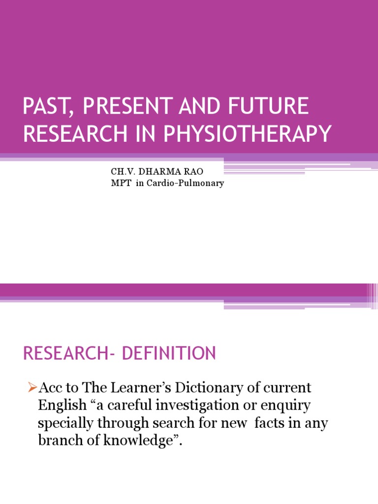 Past Present And Future Research In Physiotherapy Pdf Physical