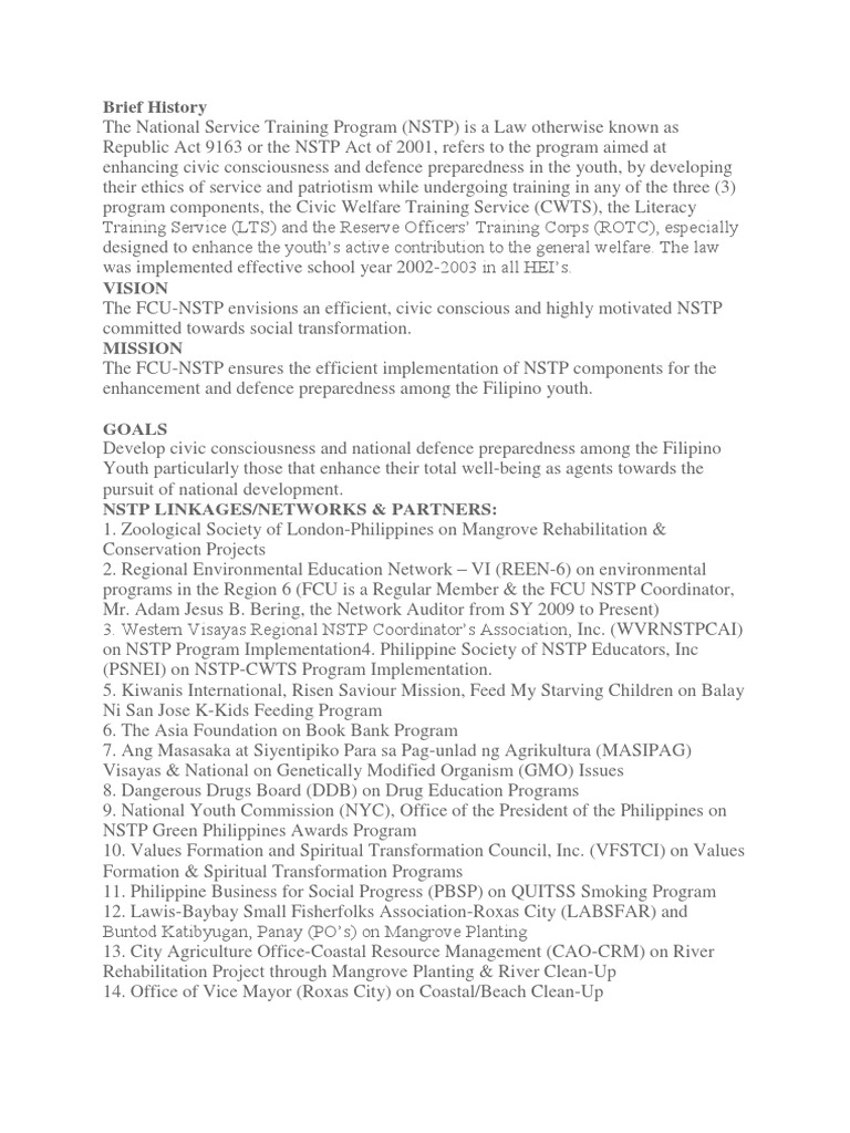 NSTP Overview and Historical Context | PDF | Microeconomics | Economics