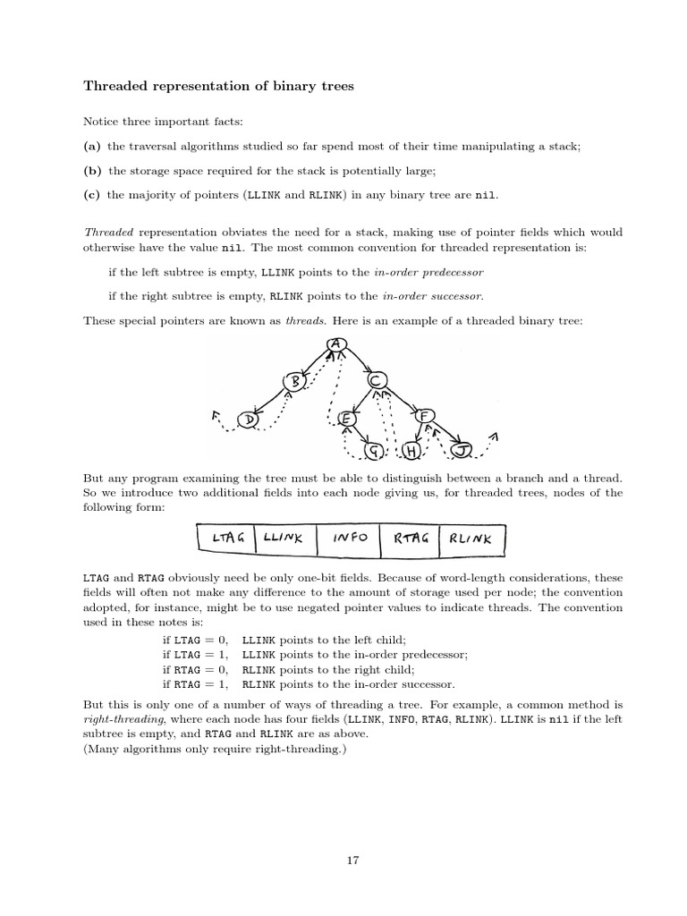 Threaded Representation of Binary Trees | PDF | Software Engineering ...