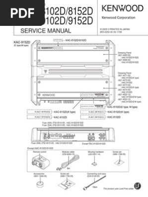 KAC-8102D/8152D KAC-9102D/9152D: Service Manual | PDF | Amplifier