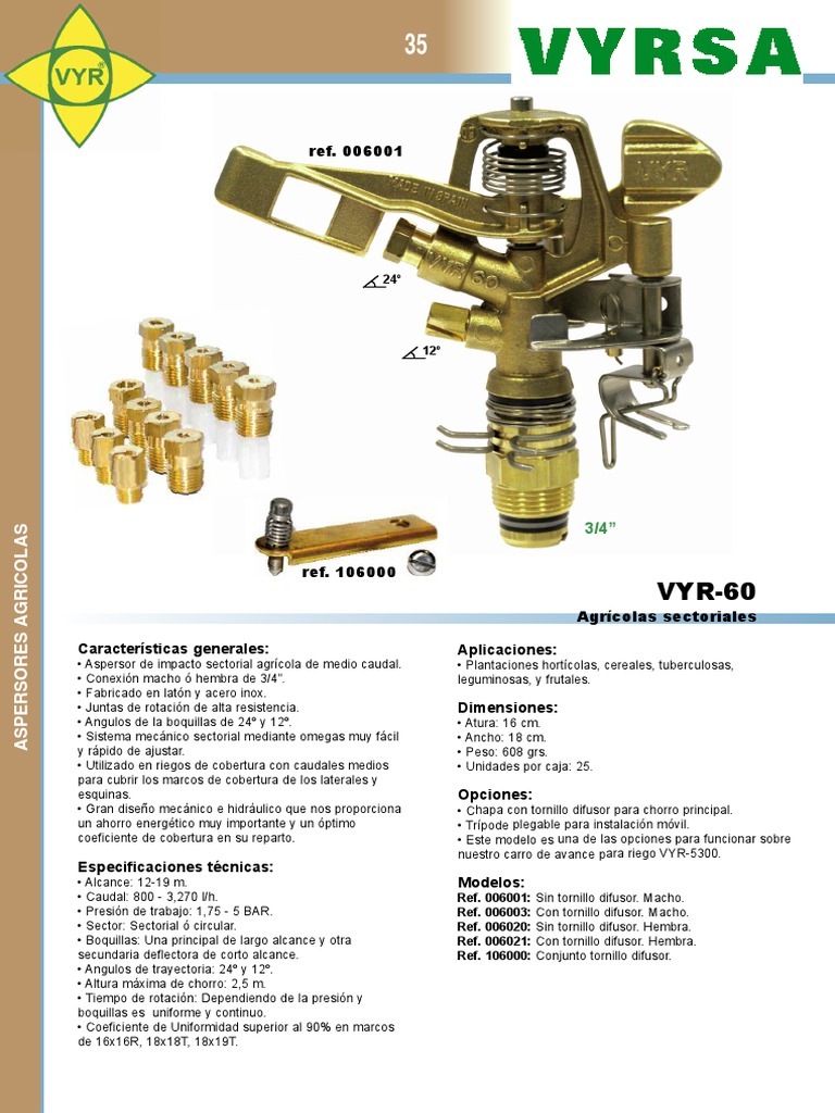 VYR-175 - Aspersores Alto Caudal - Agricultura 