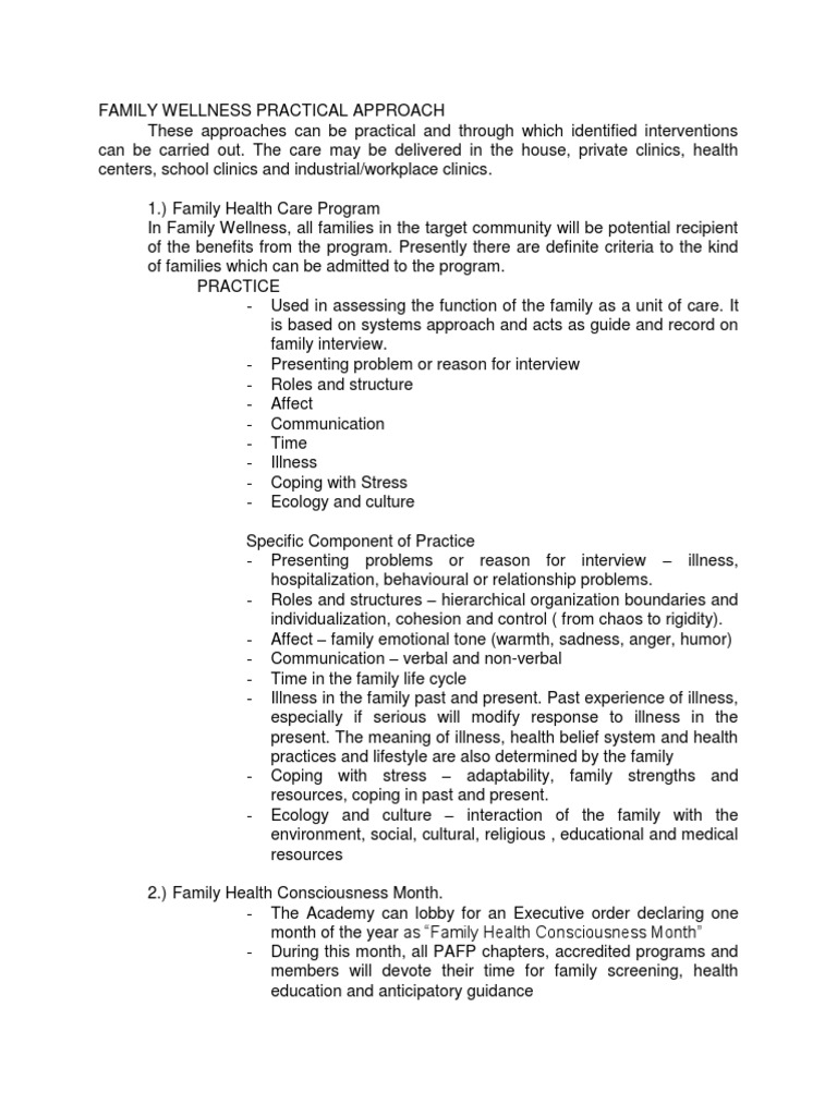 FMCH - Family Healthcare Program | PDF | Coping (Psychology) | Health Care