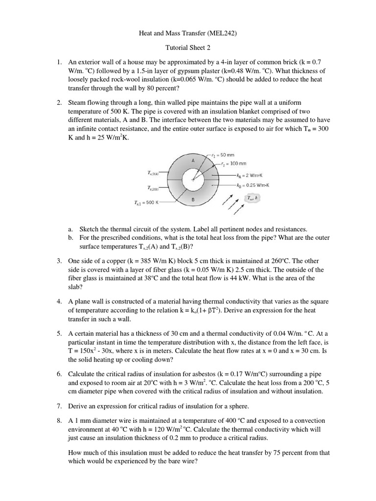 Calculating Heat Transfer through Building Walls and Insulated Pipes to ...