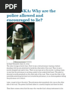 SRI LANKA Why Are The Police Allowed and Encouraged To Lie