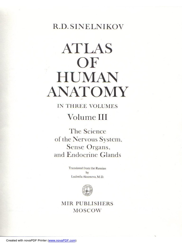 Sinelnikov Atlas of Human Anatomy Volume 3 PDF