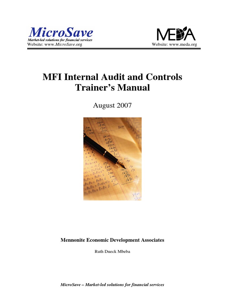 MFI Internal Audit and Controls Manual | PDF | Internal Audit | Risk ...