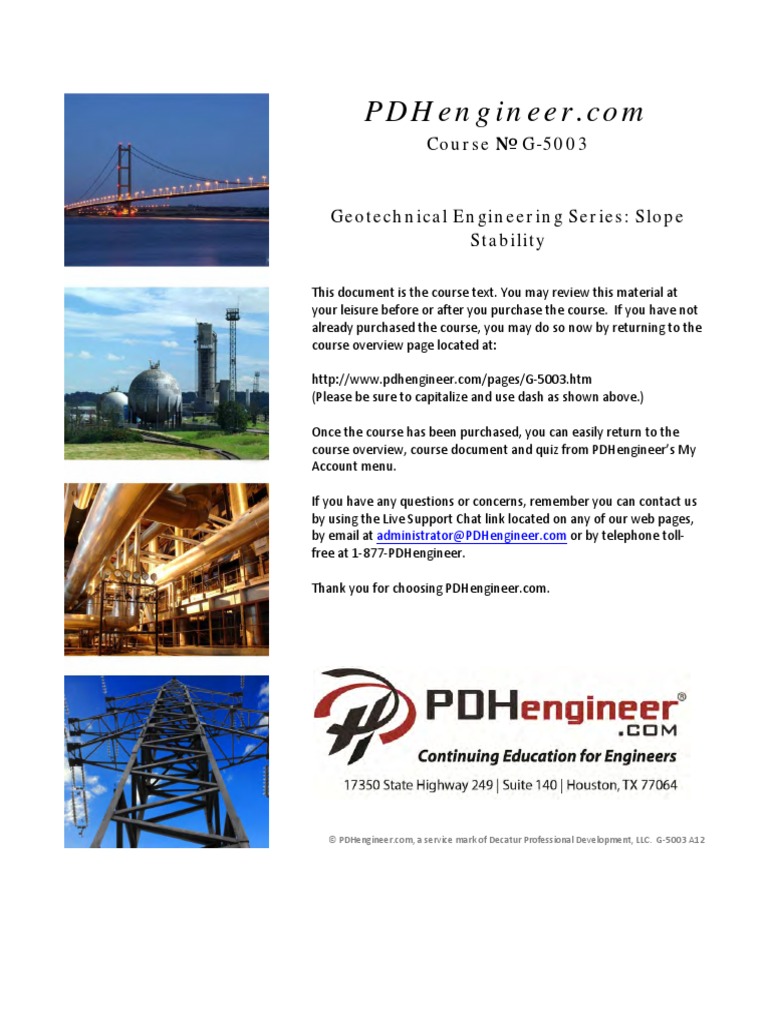Geotechnical Engineering Series - Slope Stability | PDF | Soil ...