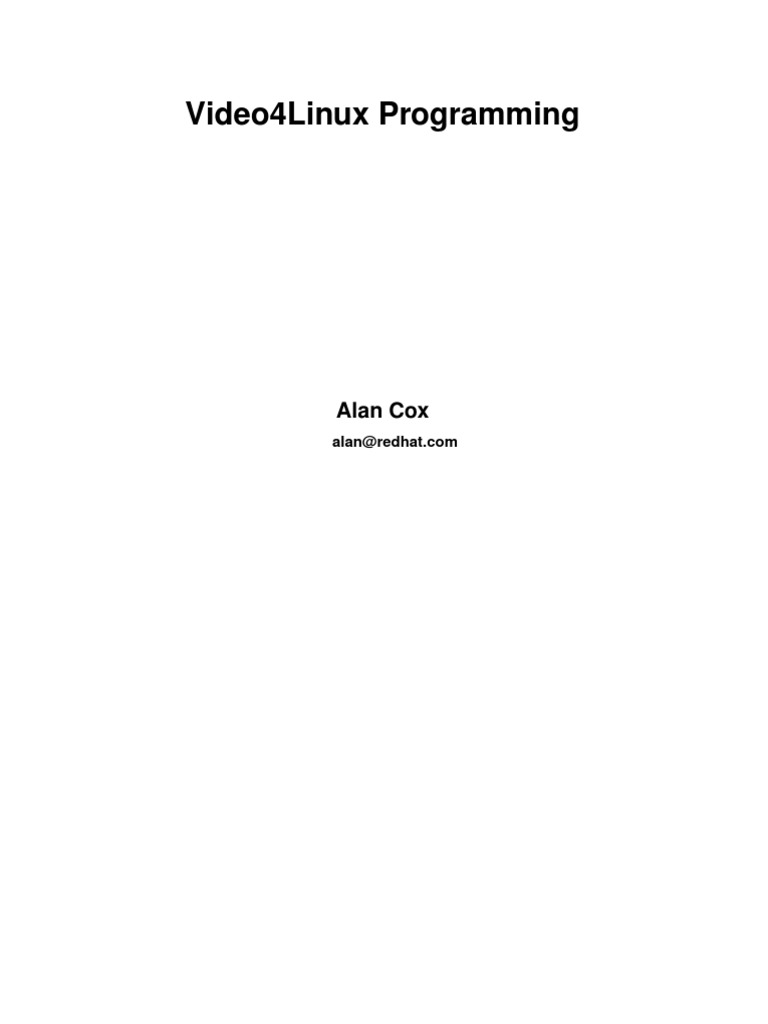 Video4Linux Programming: Alan Cox | PDF | Parameter (Computer ...