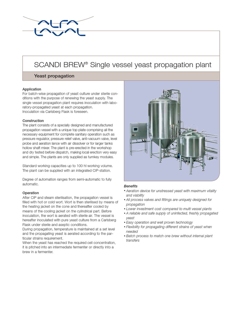 SCANDI BREW Single Vessel Yeast Propagation Plant | PDF | Sterilization ...