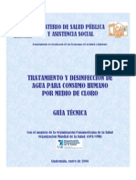 Tratamiento y Desinfección de Agua Para Consumo Humano Por Medio de Clor