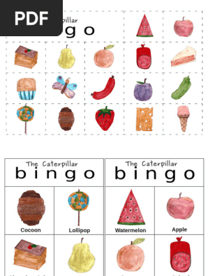 PRINTABLE CATERPILLAR BINGO