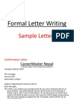 Formal Letter Writing