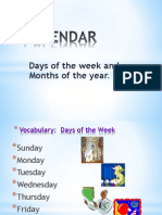 Days of The Week and Months of The Year