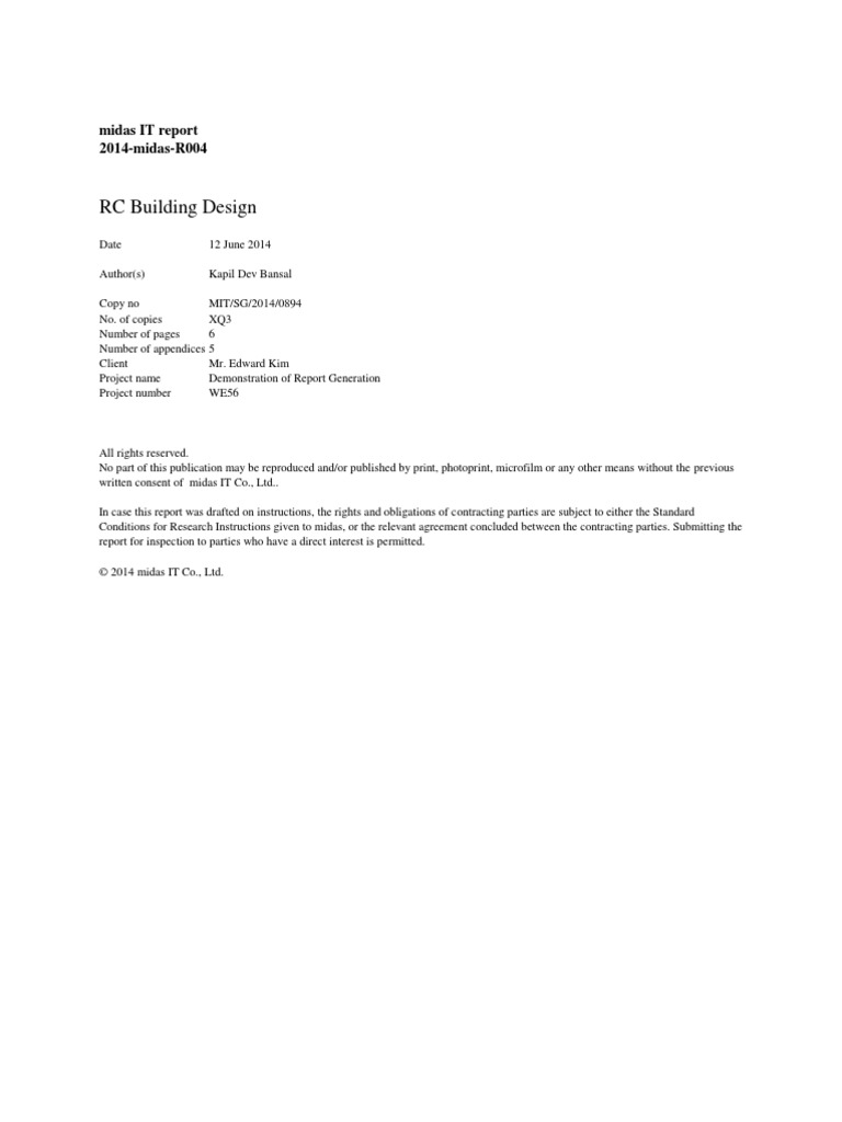 Midas Gen Report Template | PDF