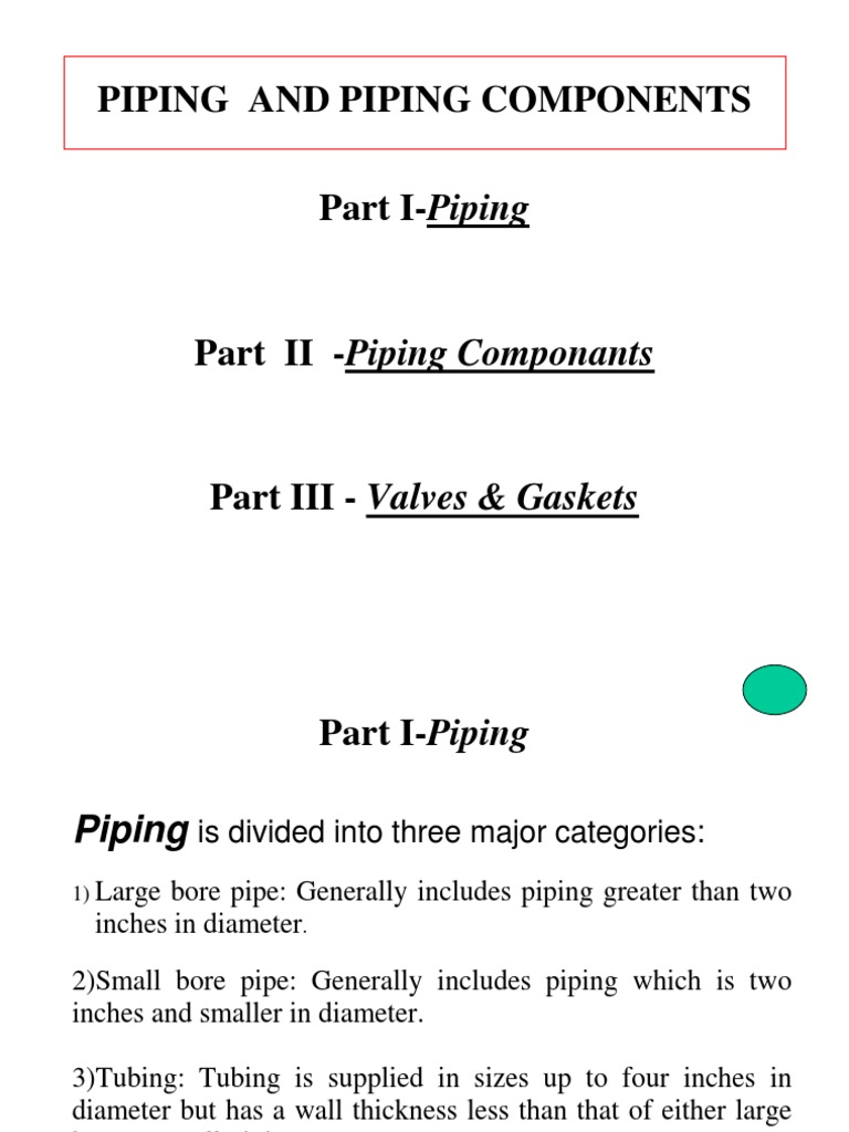Overview of Piping Components | PDF | Valve | Pipe (Fluid Conveyance)
