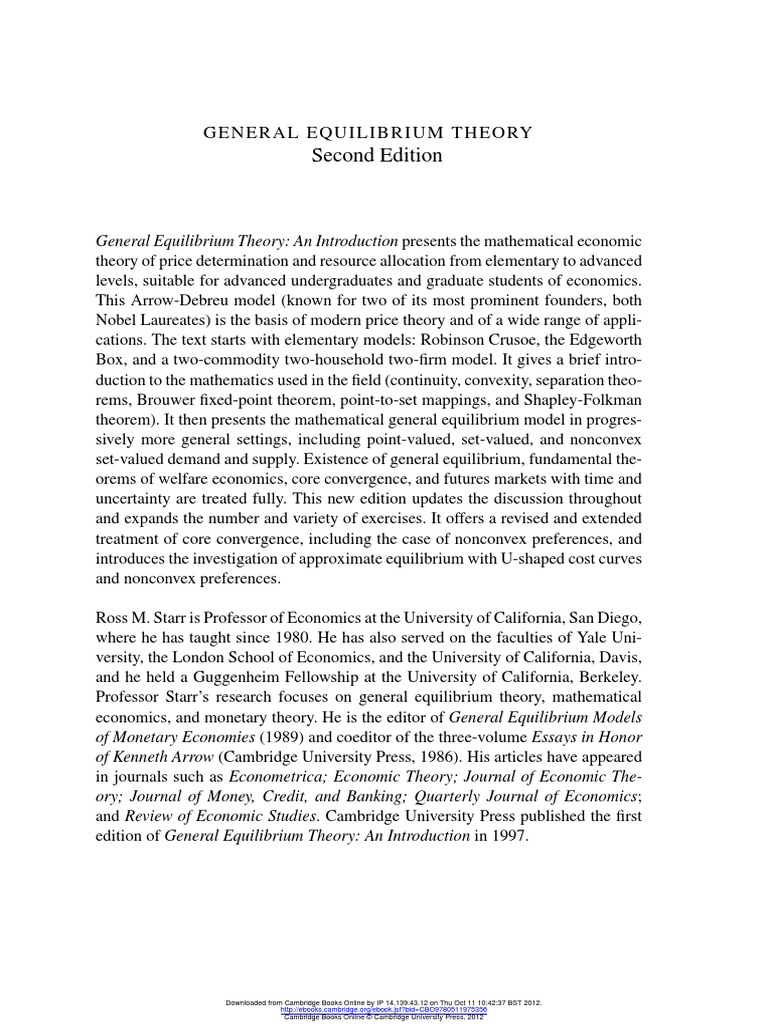 General Equilibrium | PDF | General Equilibrium Theory | Welfare Economics