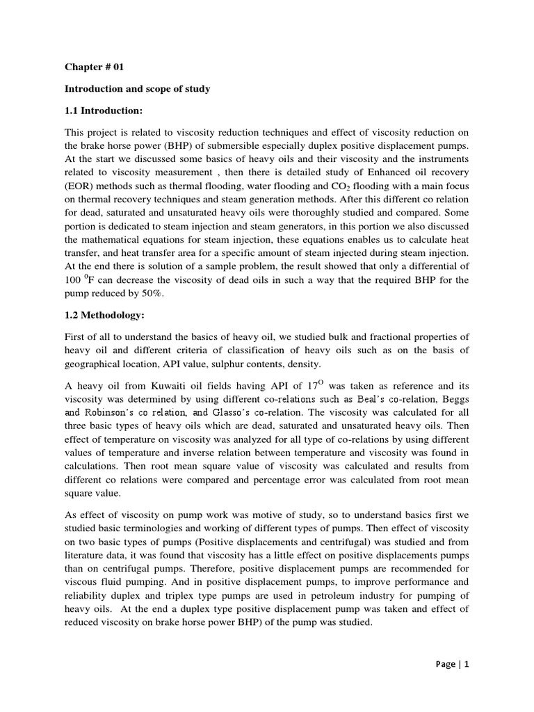 Viscosity Reduction in Heavy Oils | PDF | Enhanced Oil Recovery ...