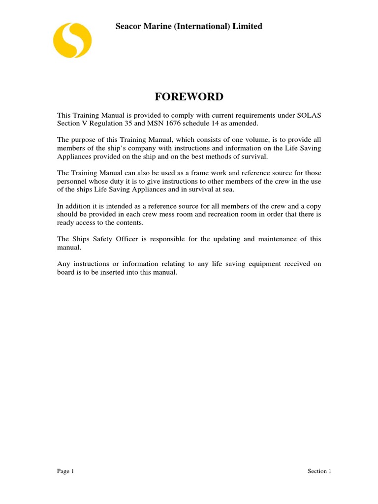 REQUIREMENTS FOR BASIC TRAINING SOLAS intelligence overview