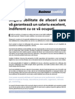 Singura Abilitate de Afaceri Care Vă Garantează Venituri Excelente