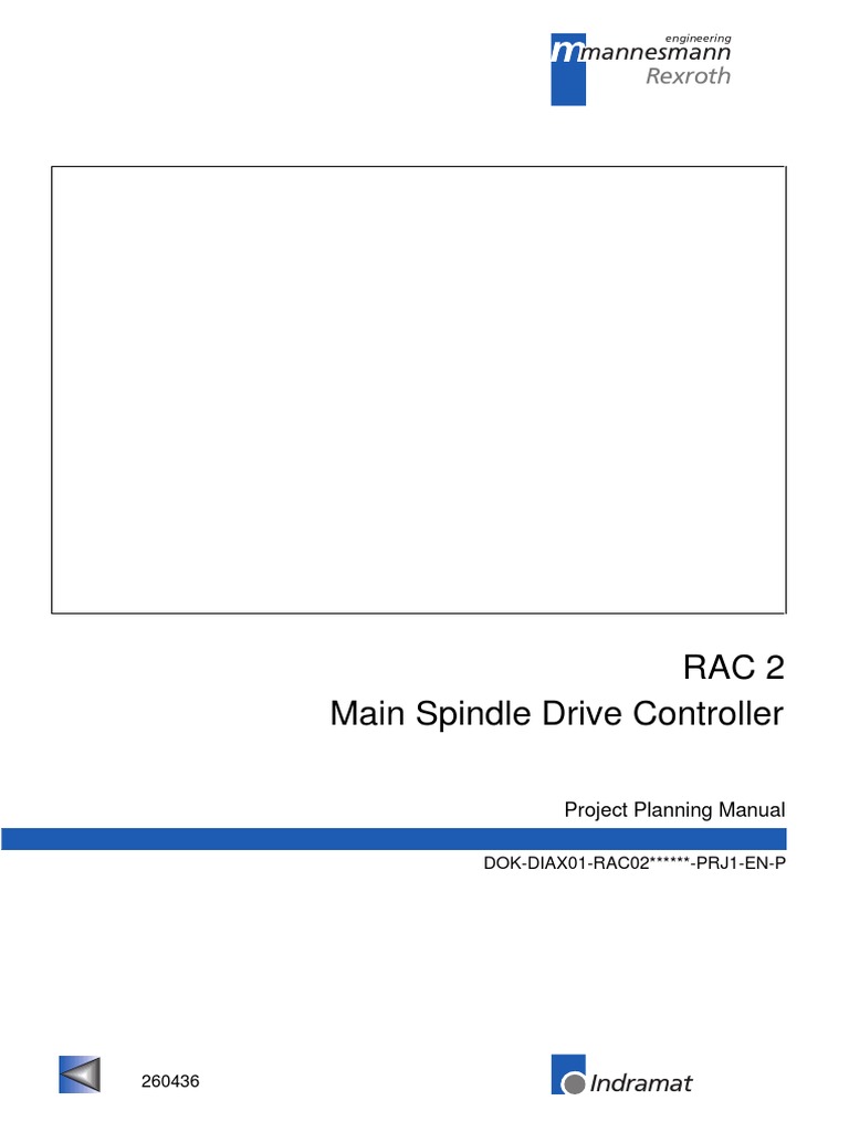 Rac 2.1 200 380 A00 w1 Main Spindle Drive Controller Indramat Manual ...